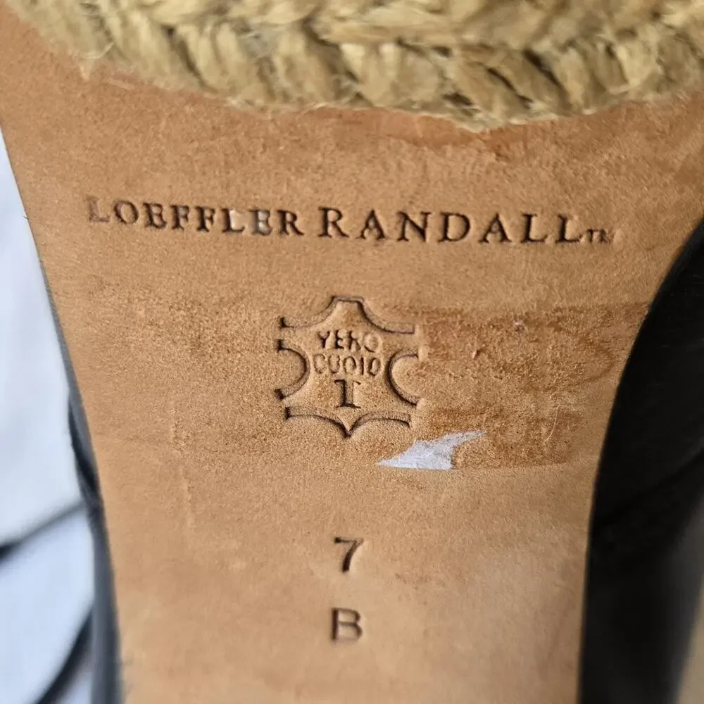 Loeffler Randall Nadia Women's Espadrille Leather Ankle Boots Black Size 7 B